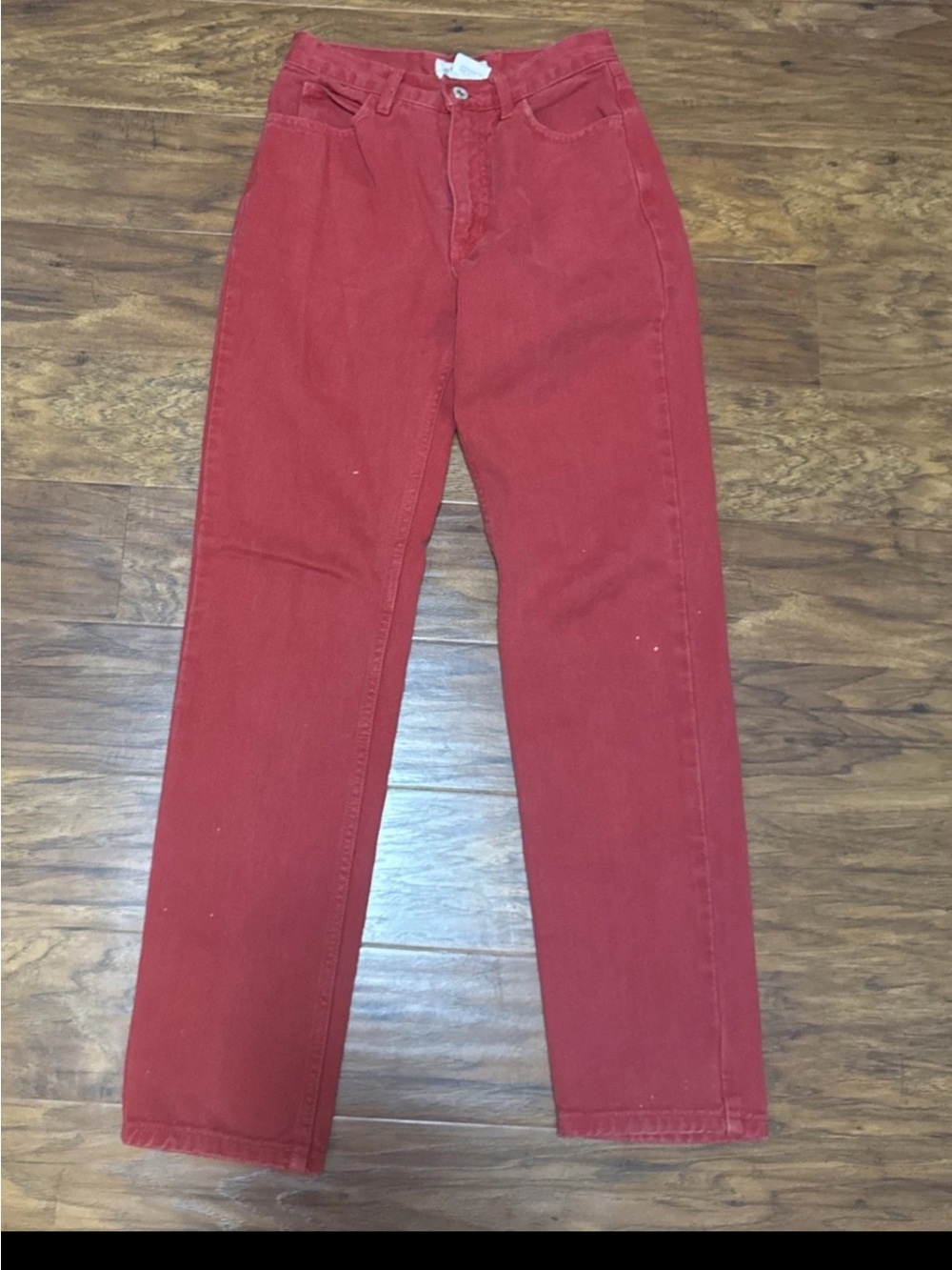 Vintage Woman's Red Straight-Leg Jeans Size 24